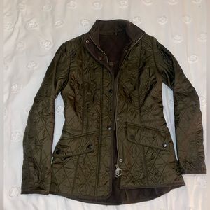 Size 6 green Barbour puffer jacket